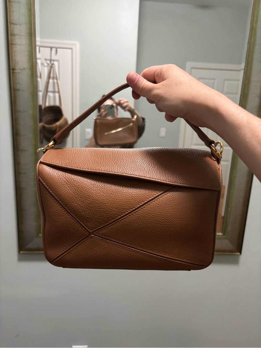 MUST GO BY JUNE 7! Classic Tan Leather Top-Handle Shoulder Bag—NEW PICS ADDED!